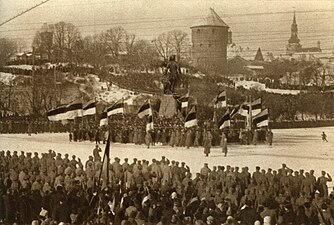 Firande av Estlands första självständighetsdag på Frihetstorget, 1919