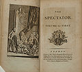Title pages of the ca. 1788 edition of the first volume of the collected edition of Addison and Steeles The Spectator.