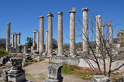 Ruines du temple d'Aphrodite à Aphrodisias.