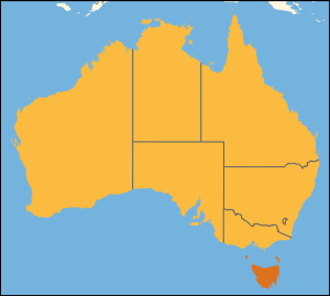 English: Location of Tasmania on Australia.