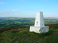 The trig point at the summit of Longridge Fell, looking north