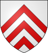 d'argent à trois chevrons de gueules