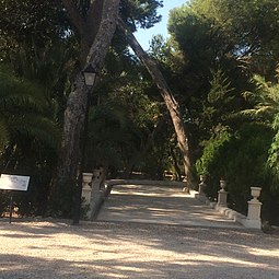 Uno de los paseos del jardín botánico de Villa Marco.