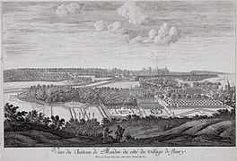 Vue du château de Meudon du côté du village de Fleury. Israel Silvestre, 1688. Musée d'art et d'histoire de Meudon.