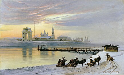 «Переправа через Ангару в Иркутске», 1886 год. Иркутский художественный музей
