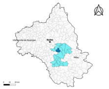 Canet-de-Salars dans le canton de Raspes et Lévezou en 2020.