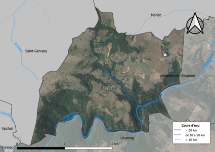 Vue aérienne du territoire communal.