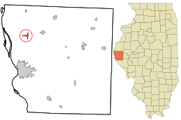 Adams County Illinois incorporated and unincorporated areas Ursa highlighted.svg