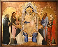 荘厳な聖母と天使と聖人 パルマ国立美術館蔵
