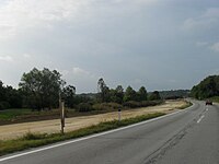 La Route Magistrale 24 (Voie Rapide 24) en construction près de Batočina (août 2008).