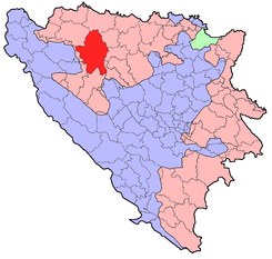 Localización de Bania Luka en Bosnia-Herzegovina