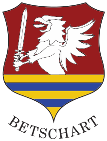 Betschart Familien Wappen, welches einen Greifen mit Schwert darstellt