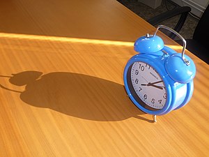 Blue alarm clock