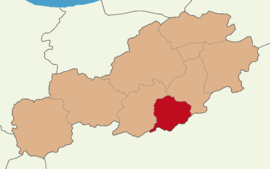 Map showing Kıbrıscık District in Bolu Province