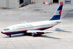 Canadian Pacific Airlines Boeing 737-2T5; C-GEPM, June 1986 BAT (5288914314)