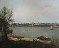 Chelsea vue de la Tamise à Battersea par Canaletto, 1751 National Trust, Blickling Hall[4]