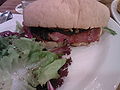 Beef pastrami served in Ciabatta