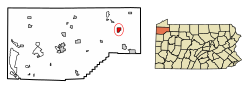 Location of Centerville in Crawford County, Pennsylvania.