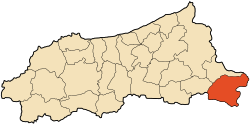 Localização da cidade dentro da província de Jijel