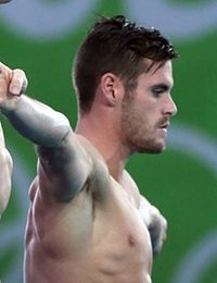 David Boudia Rion olympialaisten 10 metrin kerroshyppyjen parikilpailussa vuonna 2016.