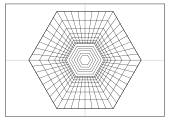 Disegno 3 tunnel geometrico da costruzione esagono