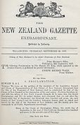 ニュージーランド官報は、王室の勅令を発表した。