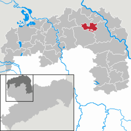 Läget för kommunen Dreiheide i Landkreis Nordsachsen