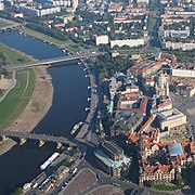 Image aérienne de Dresde.