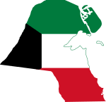 علم الكويت على شكل خارطتها الرسمية
