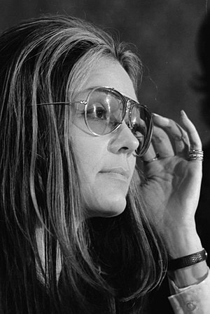 Gloria Steinem at a meeting of the Women's Act...