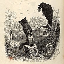 Grandville - Fables de La Fontaine - 01-02 . Le corbeau et le renard.jpg