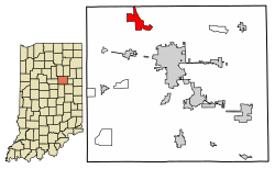 Location of Jalapa in Grant County, Indiana.