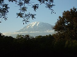 La vetta del Monte Kilimangiaro, la più alta del continente africano