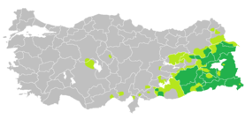 Райони, в които кюрдите са мнозинство от населението.