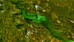 Satellitbillede af Manytj-Gudilosøen