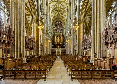 The nave facing west