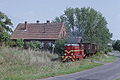 Lxd2 266 z wagonami na transporterach w Robaczynie