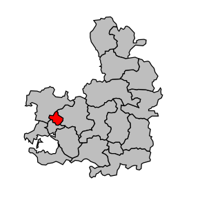 Kanton na mapě arrondissementu Vannes