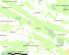 Mapa obce Baulou
