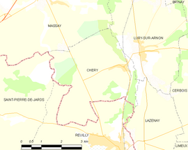 Mapa obce Chéry