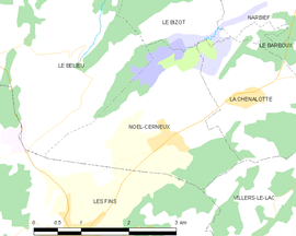 Mapa obce Noël-Cerneux