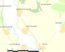 Mapa obce Ambly-sur-Meuse