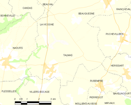 Mapa obce Talmas