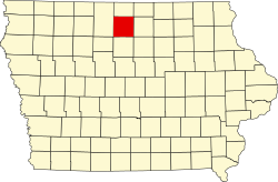 Karte von Hancock County innerhalb von Iowa