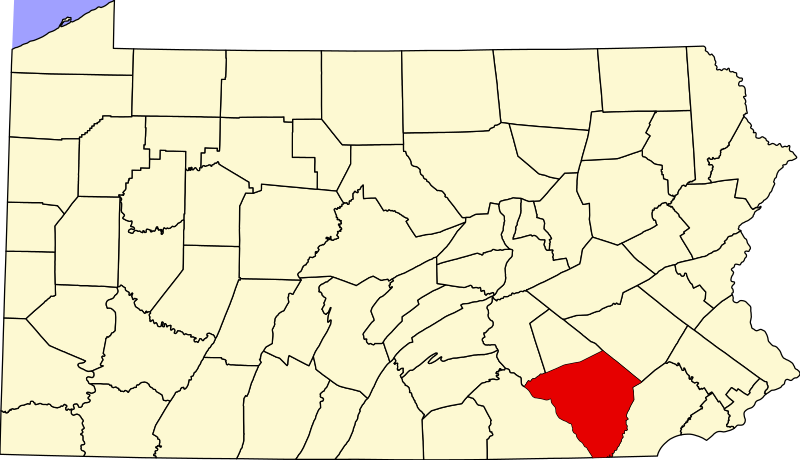 Feil:Map of Pennsylvania highlighting Lancaster County.svg