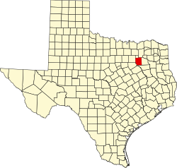 Kaufman County na mapě Texasu