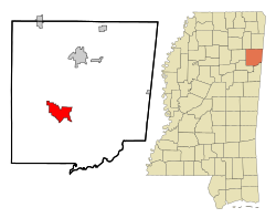 Location of Aberdeen, Mississippi