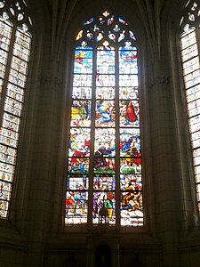 Central apse's stained-glass window.