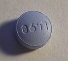 220 mg tablet of naproxen sodium. Imprint L490 (upside-down). Round, light blue tablet.[16]