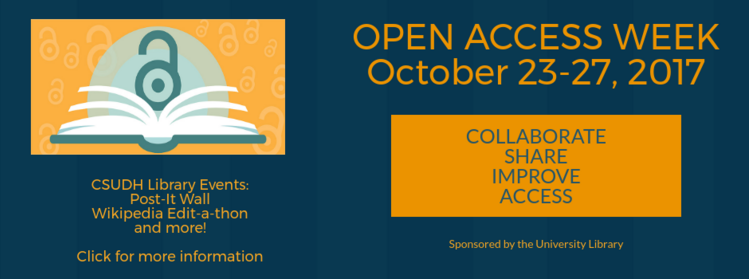 Open Access Week at the University Library October 23-27, 2017